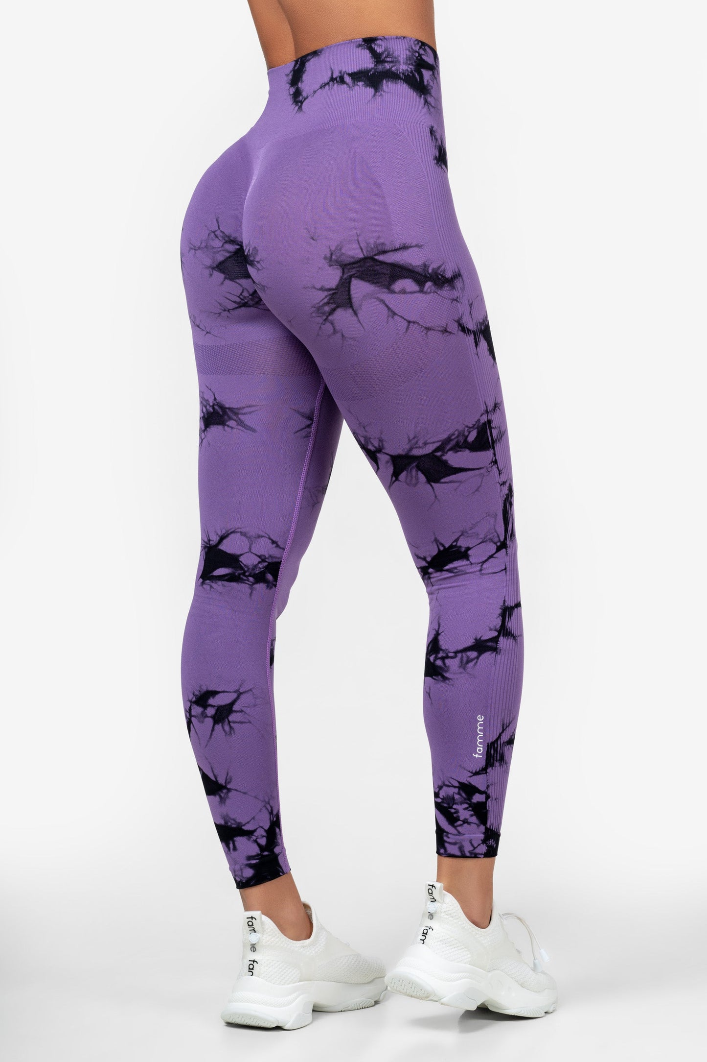 Light Purple Tie Dye Scrunch Leggings - for dame - Famme - Leggings