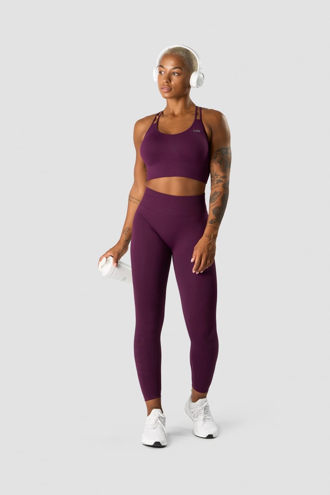 define seamless v-shape tights purple