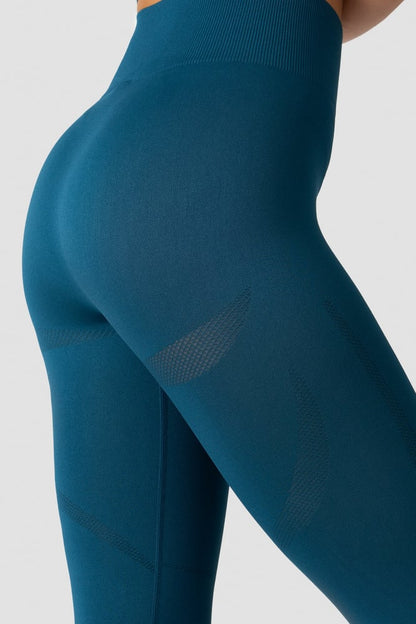 divine seamless tights wmn teal blue