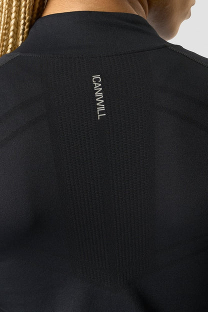 everyday 1/4 zip wmn black