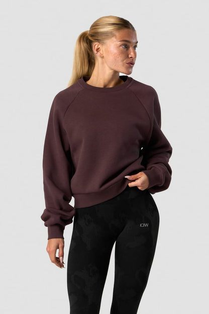 everyday cropped crewneck burgundy