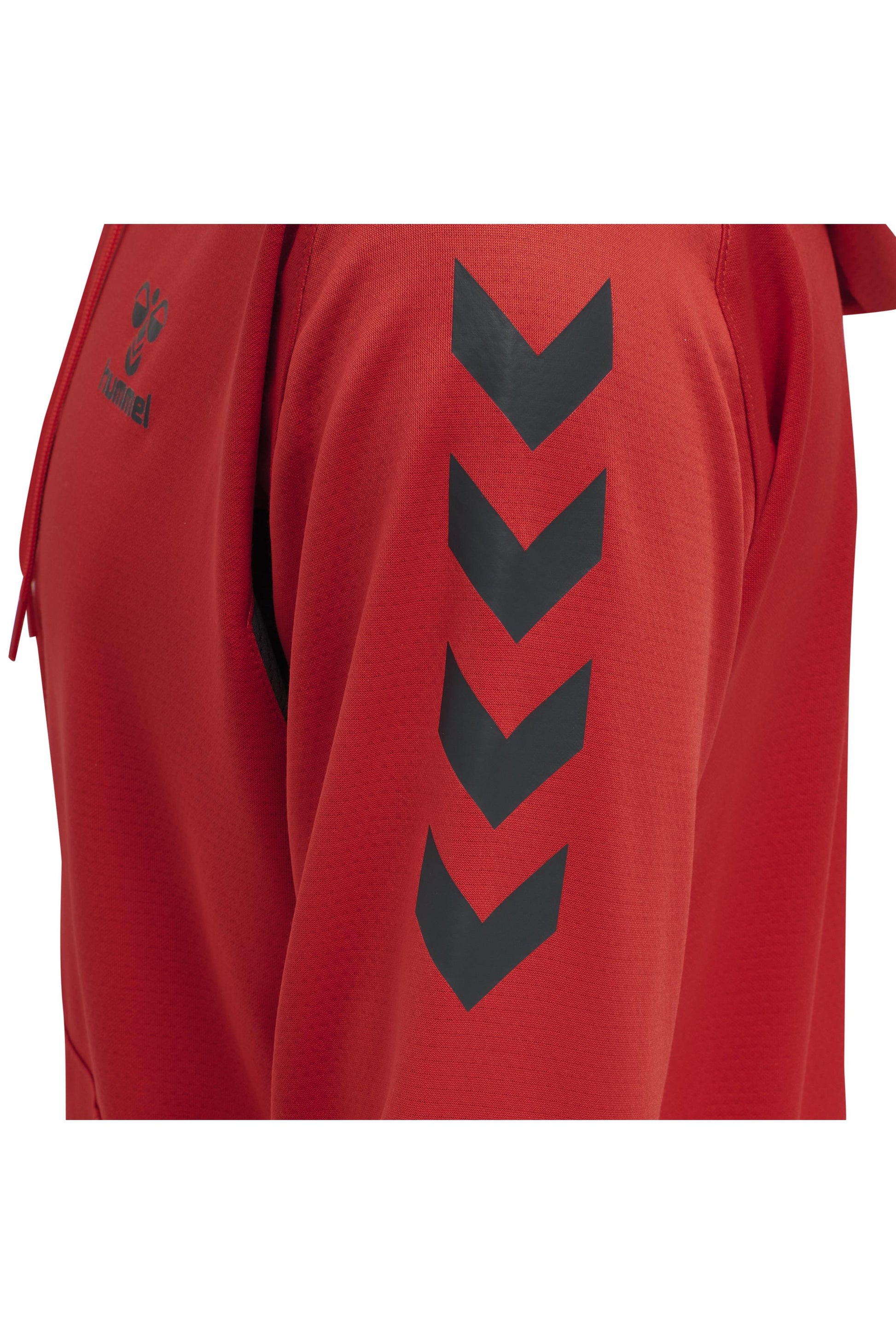 HUMMEL - Hmlaction Poly Zip Hoodie - Flame Scarlet/ebony