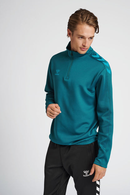 HUMMEL - Hmlcore Xk Half Zip Poly Sweat - Blue Coral