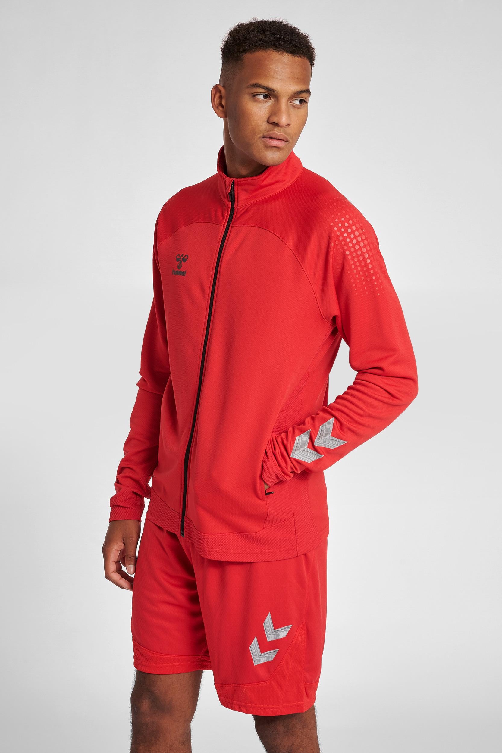 HUMMEL - Hmllead Poly Zip Jacket - True Red