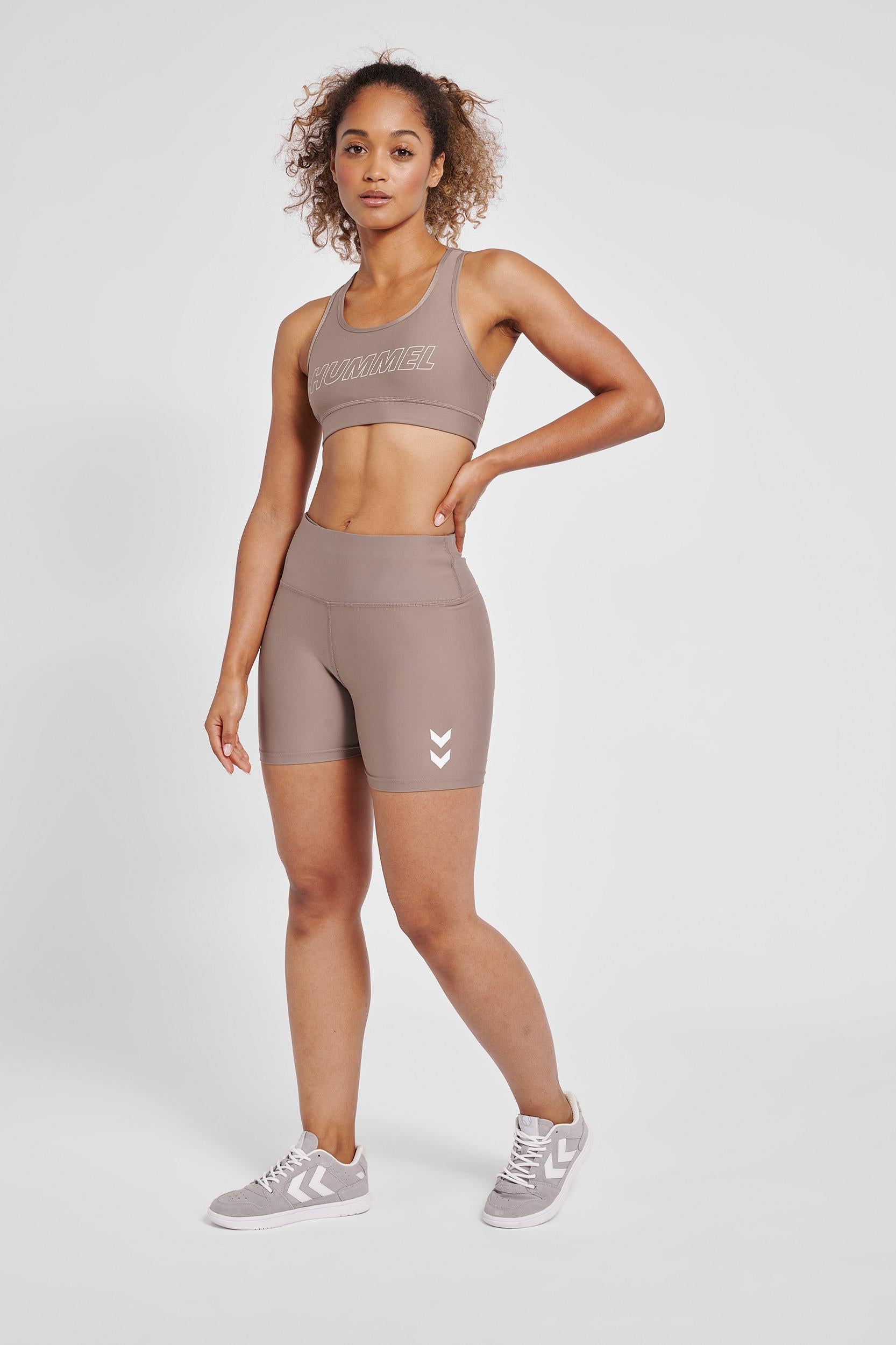 HUMMEL - Hmlte Tola Hw Tight Shorts - Driftwood