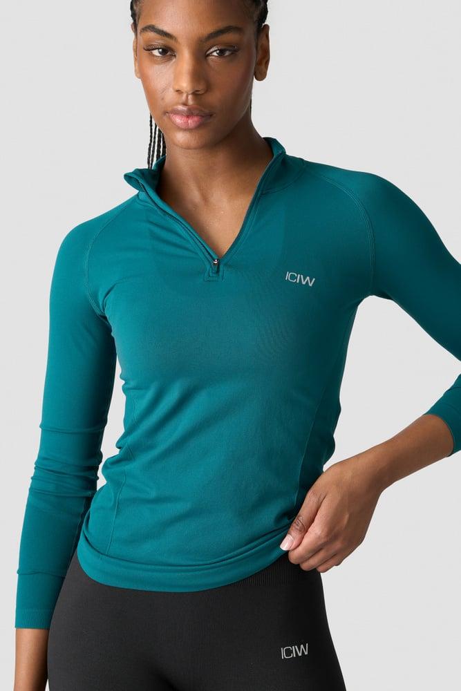 ICANIWILL - Everyday Seamless 1/4 Zip - Dark Teal Green