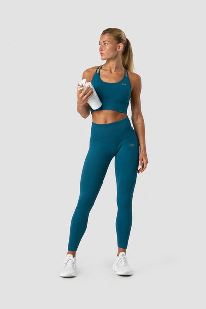 ICANIWILL - Ribbed Define Seamless Sports Bra - Teal