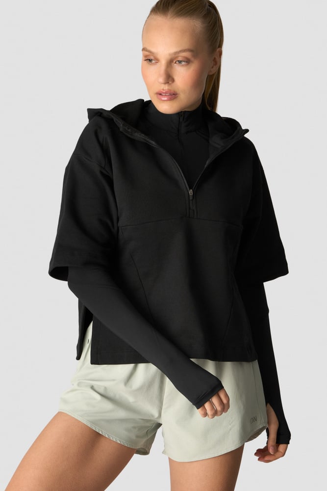 mirage mid sleeve hoodie wmn black