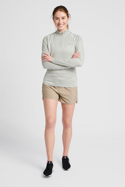 NEWLINE - Women 1/2 Zip L/s - Oyster Mushroom Melange