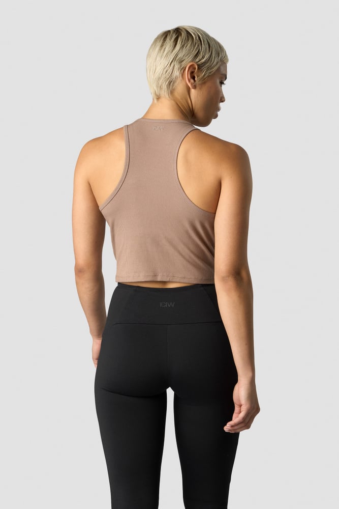 nimble cropped tank top autumn brown