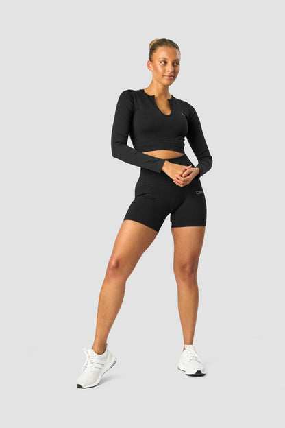 ribbed define seamless pocket shorts black