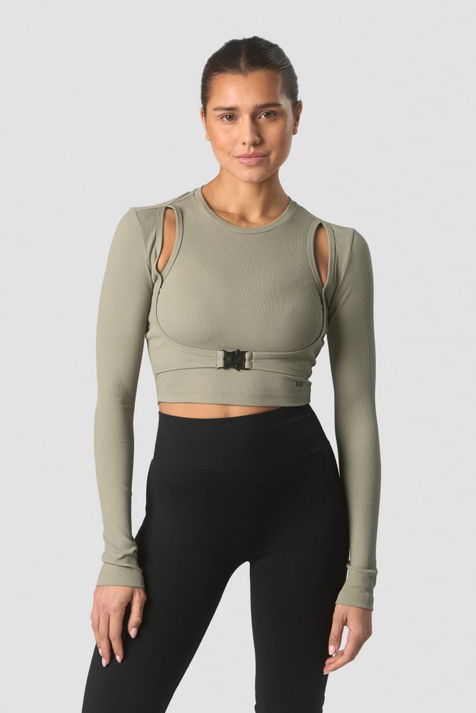 shourai cropped long sleeve wmn light sea green