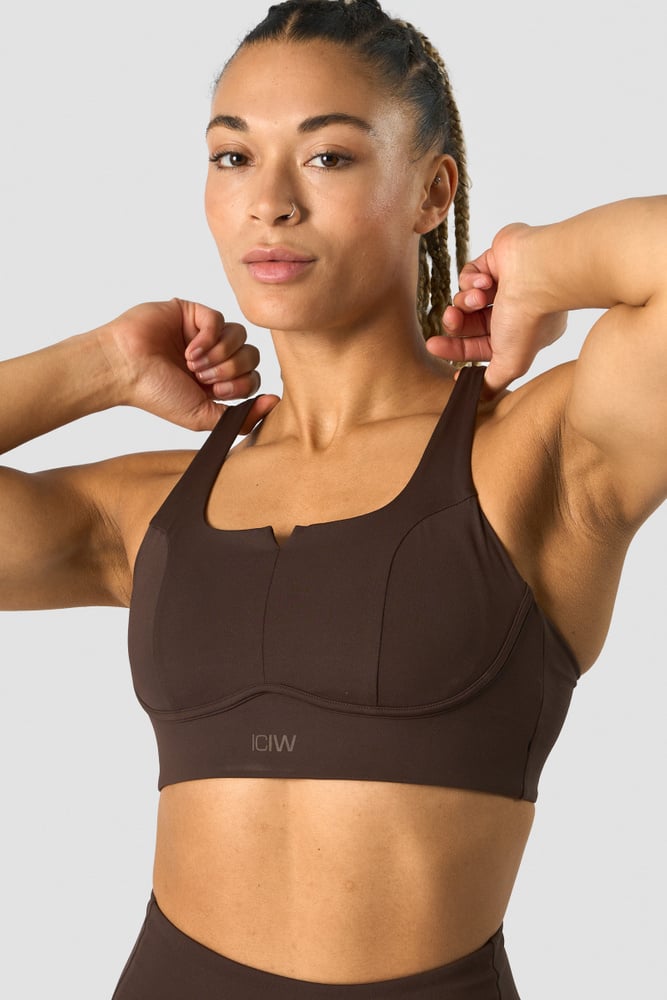 stride sports bra dark brown